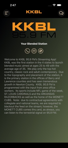 KKBL 95.9 FM , Monett iPhone screenshot