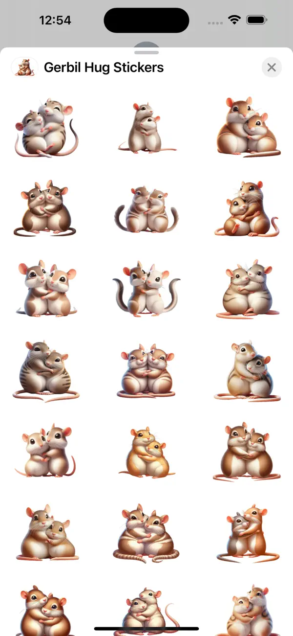 Screenshot #2 pour Gerbil Hug Stickers