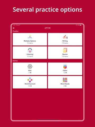 JLPT Japanese Words & Alphabet iPad screenshot