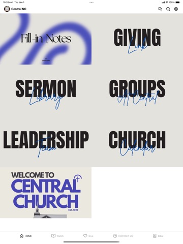 Central Church Wendell iPad screenshot