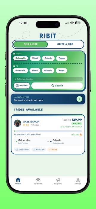 Ribit - Share rides Screenshot 2 of 6