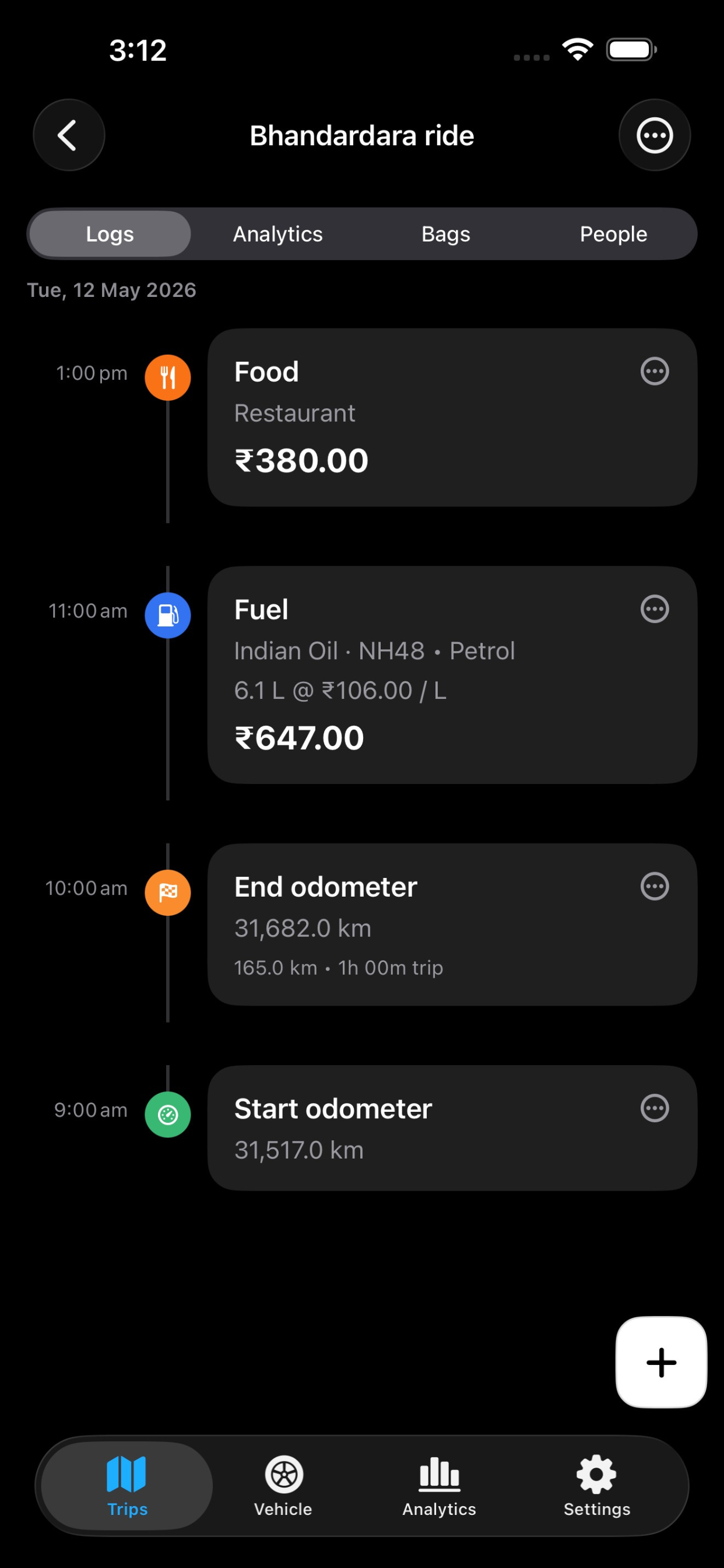 Tripmeter screenshot 2