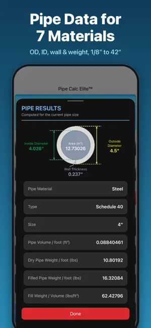 Pipe Calc Elite screenshot 3