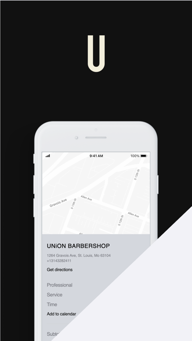 Union Barbershop STL iPhone screenshot 1 - Lifestyle app
