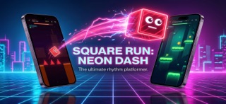 Square Run: Cyberpunk Jump iPhone screenshot