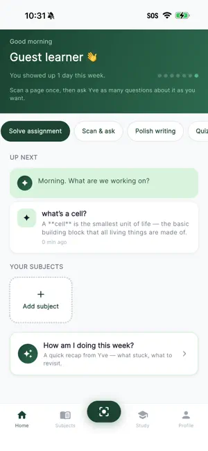 Yve AI Study Companion screenshot 1