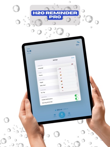 H2O Reminder Pro iPad screenshot