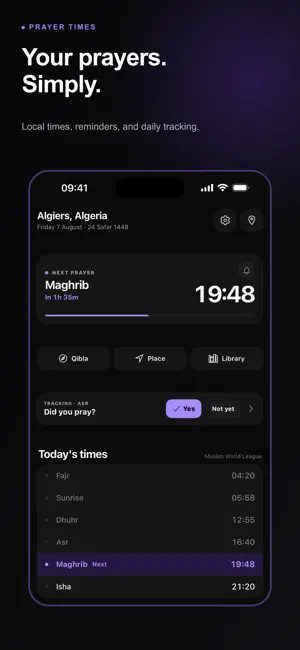 Muslimin: Quran & Prayer screenshot 1