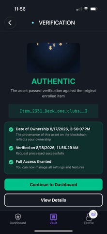 authenticated.ai Vault iPhone screenshot