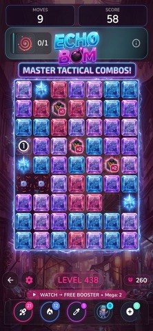 ECHO BOM! - Neon Grid Puzzle Screenshot 3 of 5
