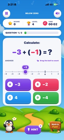 Negative Numbers - Math Learn iPhone screenshot