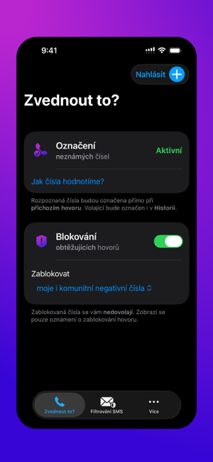 Zvednout to? Caller ID Screenshot