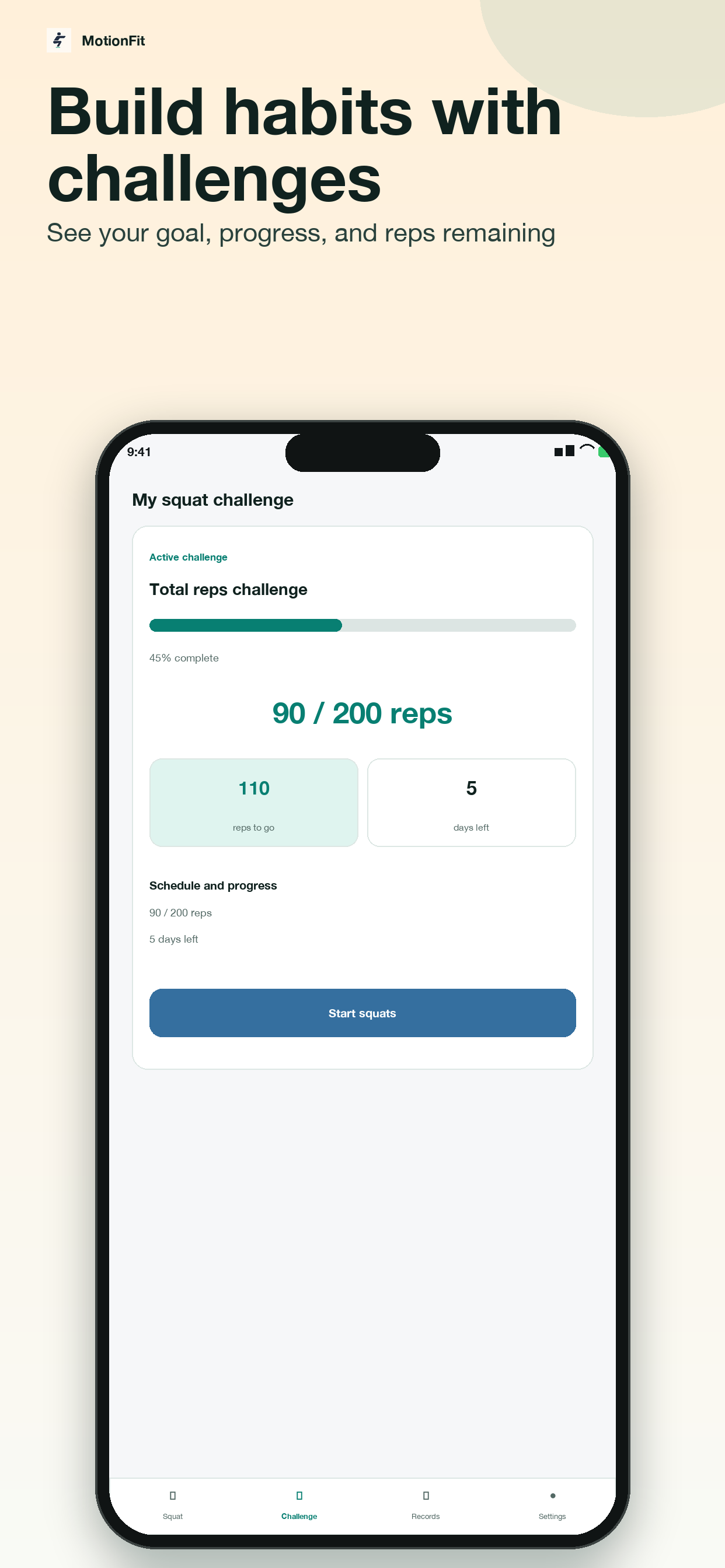 Squat Counter: MotionFit screenshot 6