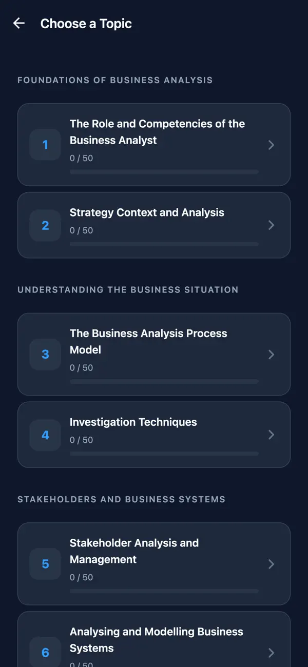 Screenshot #2 pour Business Analysis Foundation