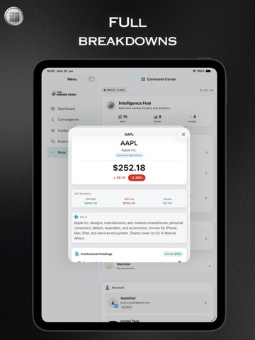 The Insider Index iPad screenshot