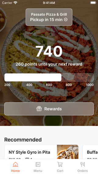 Passato Pizza & Grill app screenshot