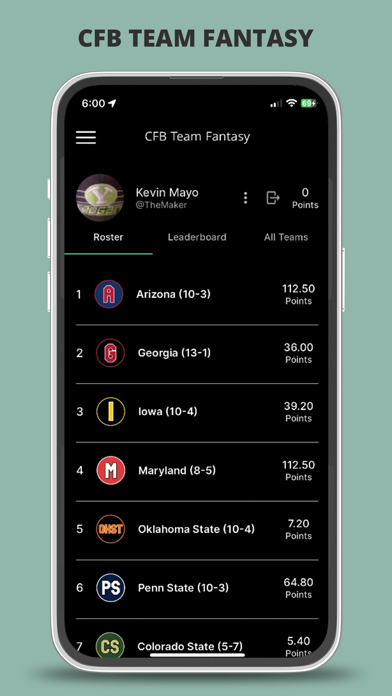 CFB Fantasy Screenshot 4 - AppWisp.com CFB Fantasy Screenshot 4 - AppWisp.com