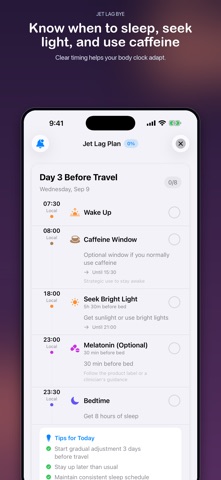 Jet Lag Bye: Travel Sleep Plan screenshot