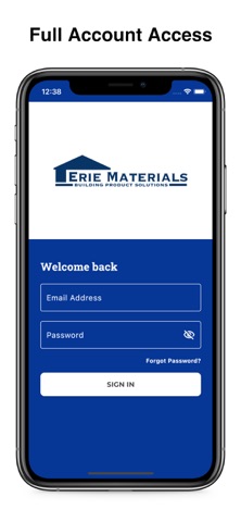 Erie Materials app screenshot