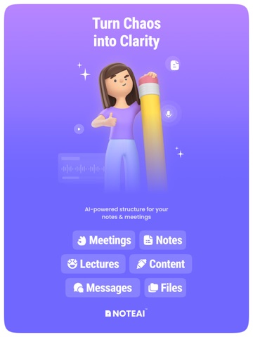 AI Meeting Note Taker - NoteAI iPad screenshot