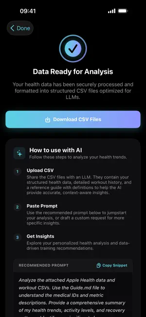 Vital2AI: Health CSV Export screenshot 2