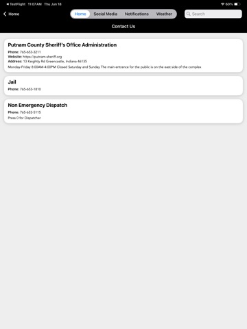 Putnam County Sheriff Indiana iPad screenshot