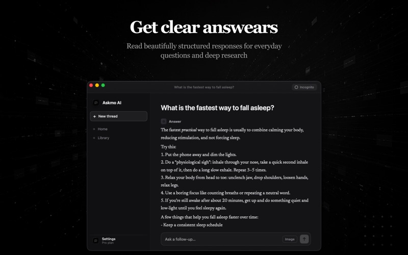 Perplex - AI Search & Chat: official Mac preview 2 (opens full image in a new tab)