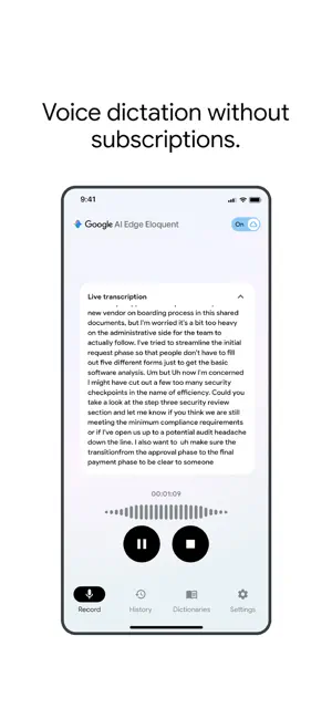 Google AI Edge Eloquent screenshot 2