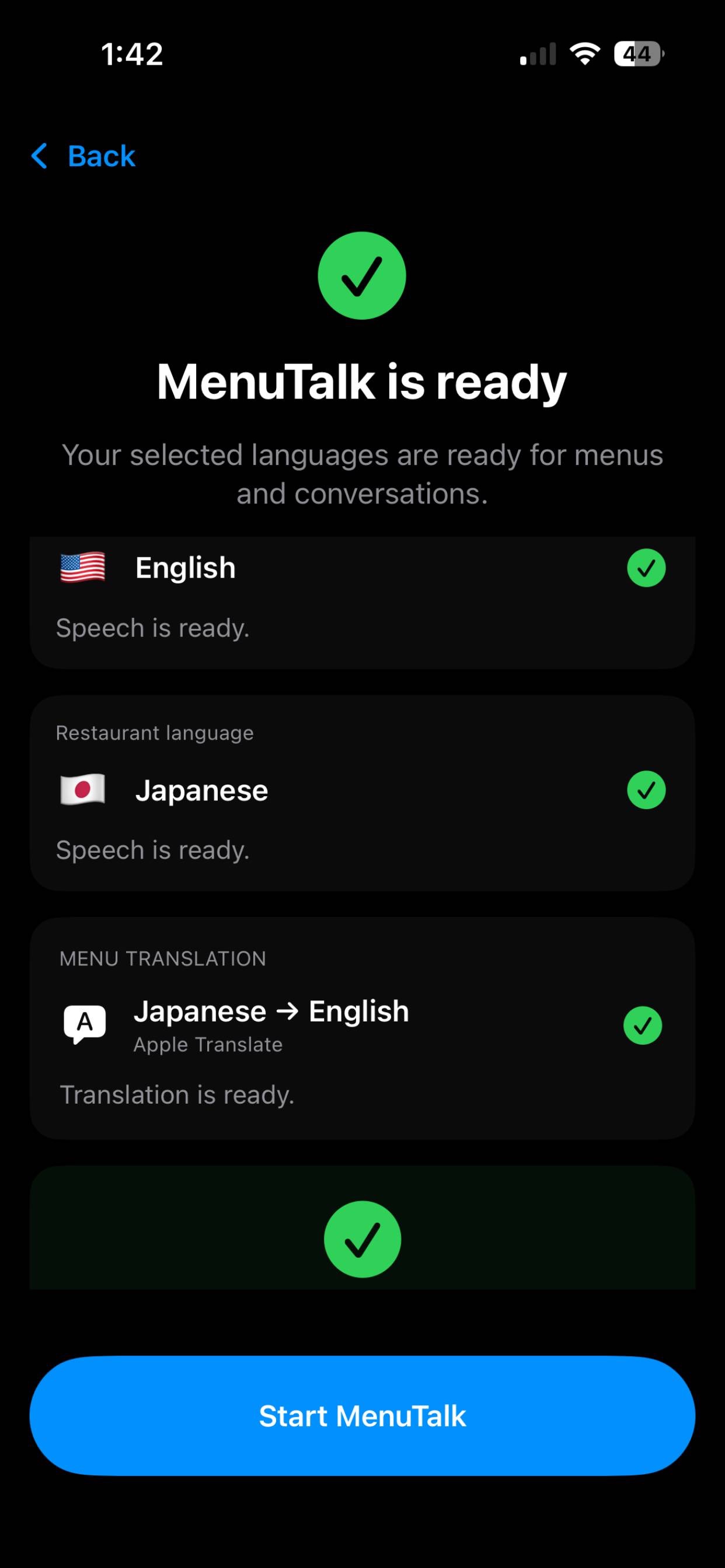 Screenshot 3 of MenuTalk