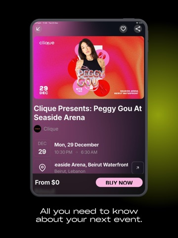 Tick'it - Explore Music Events iPad screenshot