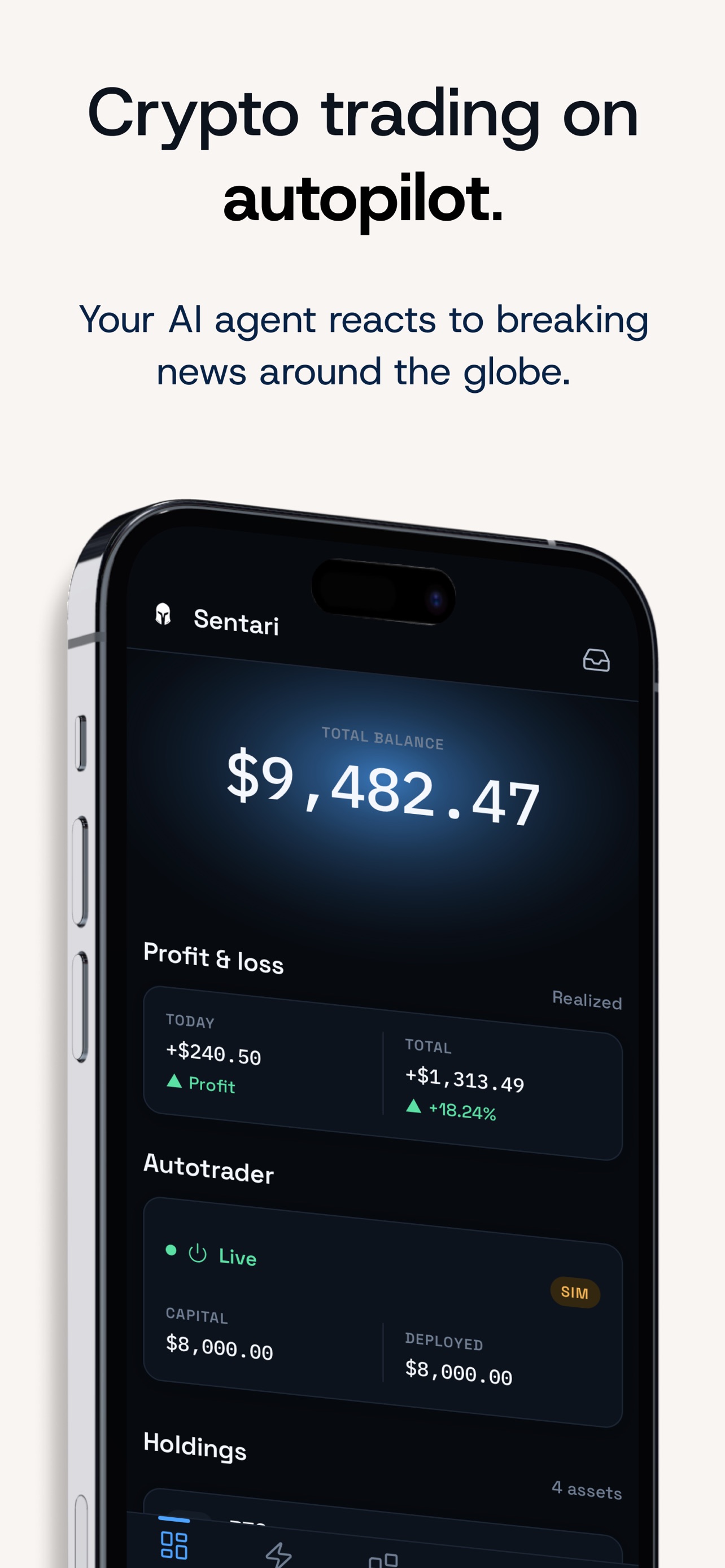 Screenshot 1 of Sentari: Crypto Trade Signals