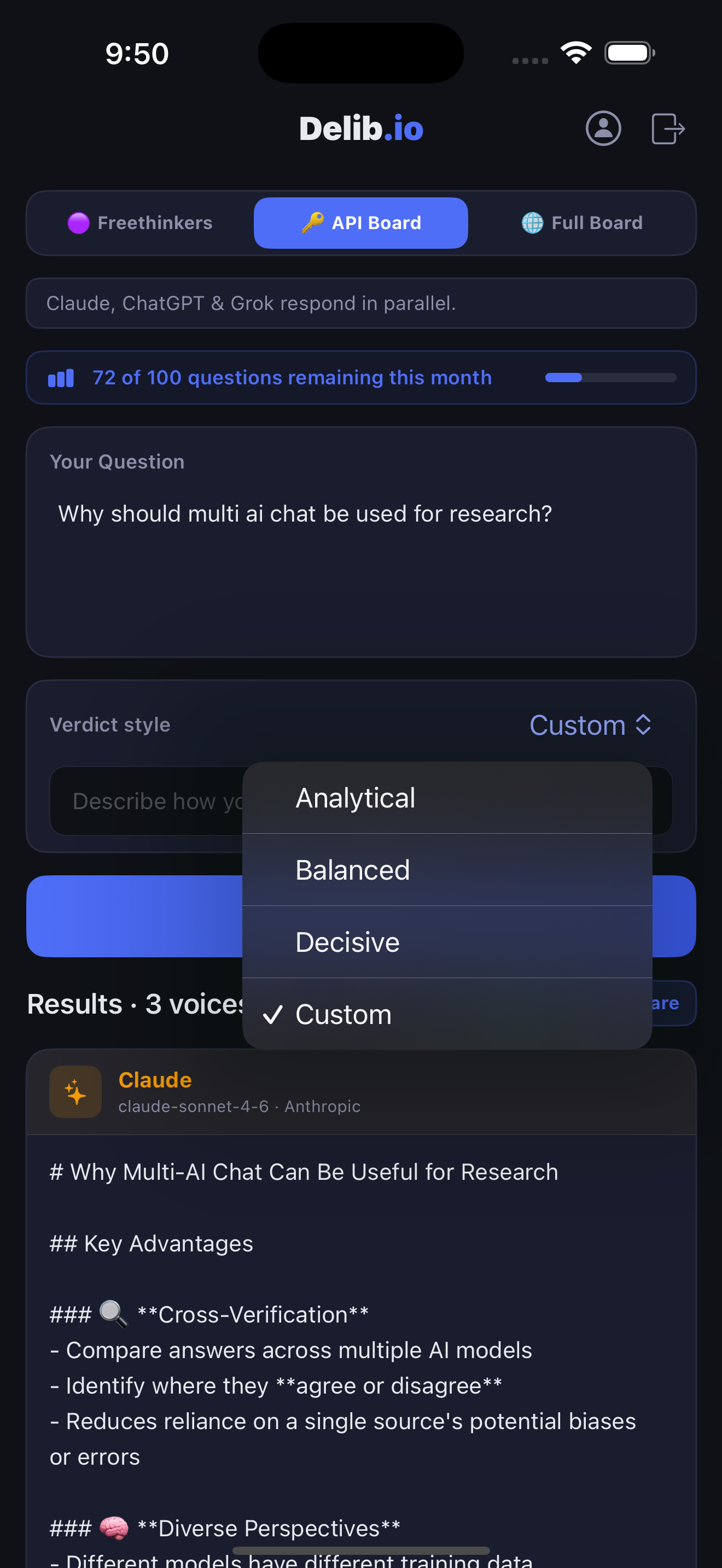 Delib.io Multi-AI Deliberation