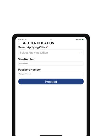 Department of Immigration iPad screenshot
