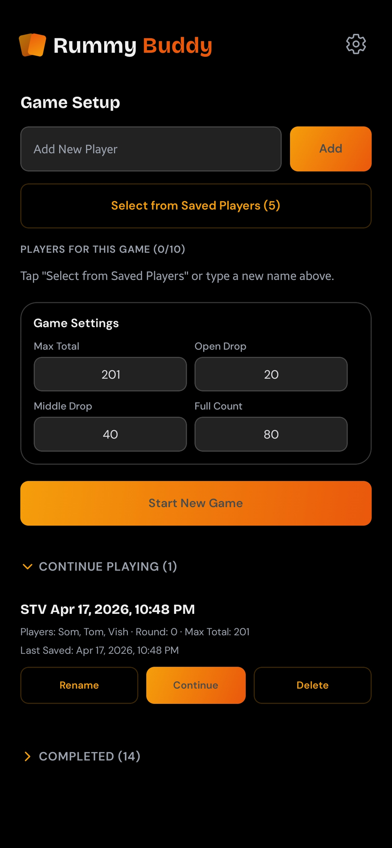 Rummy Buddy: Score Keeper screenshot 6