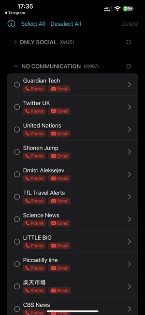Useless Contacts screenshot 2
