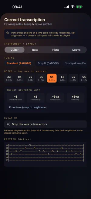 SUS4 Transcribe: Audio to Tab screenshot 2