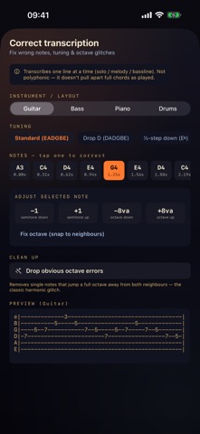 SUS4 Transcribe: Audio to Tab Screenshot 2 of 7