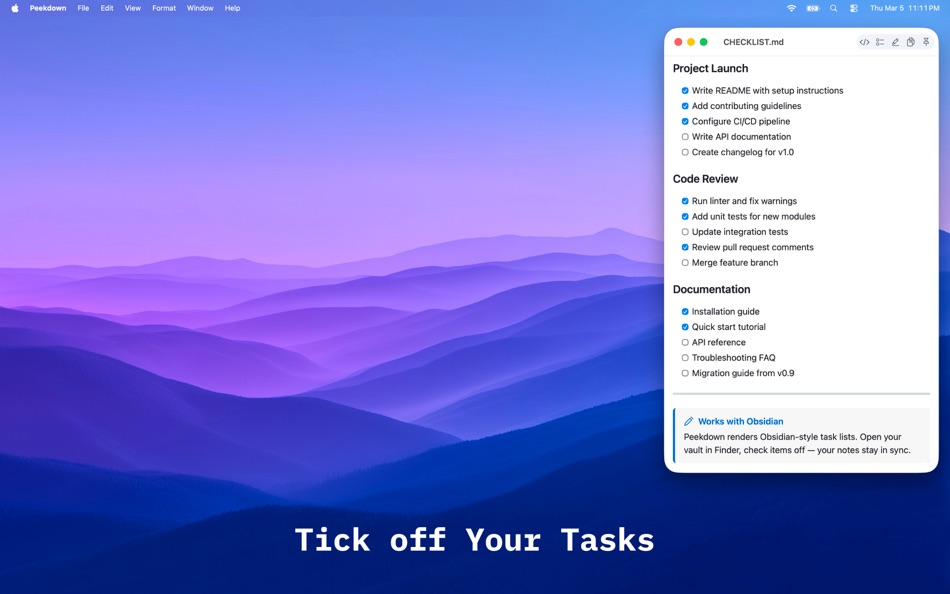 #6. Peekdown (macOS) Ved: Tim Gavin