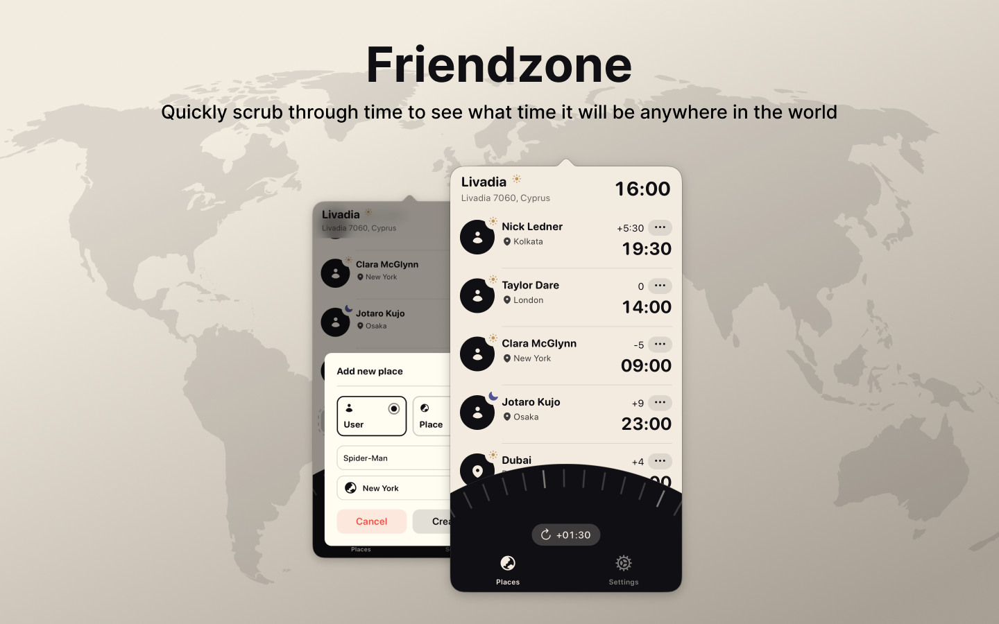 Friendzone: Manage timezones