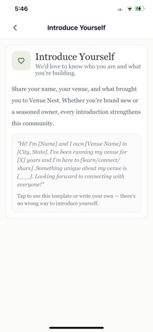 Venue Nest iPhone screenshot