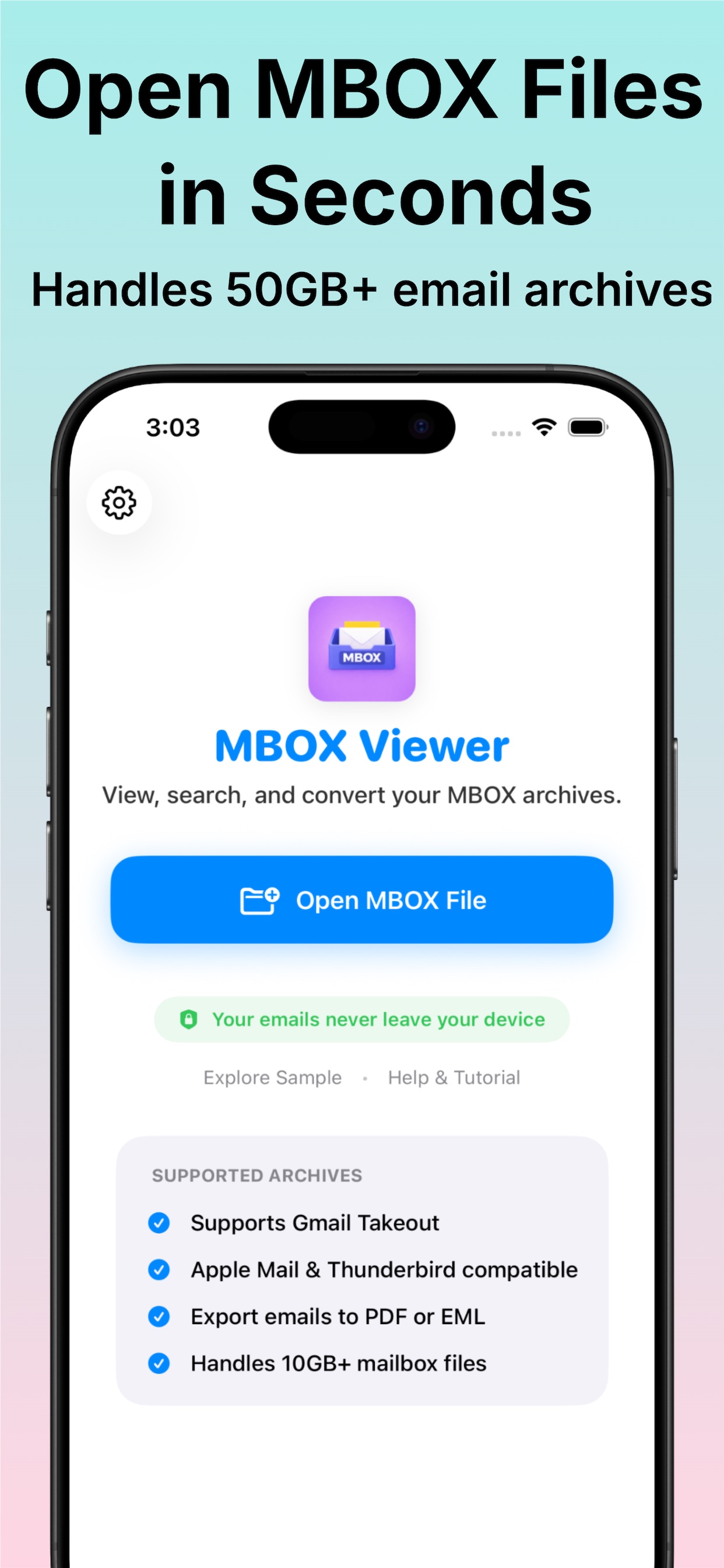 Screenshot 1 of MBOX to PDF: Converter, Viewer