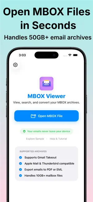 MBOX to PDF: Converter, Viewer screenshot 1