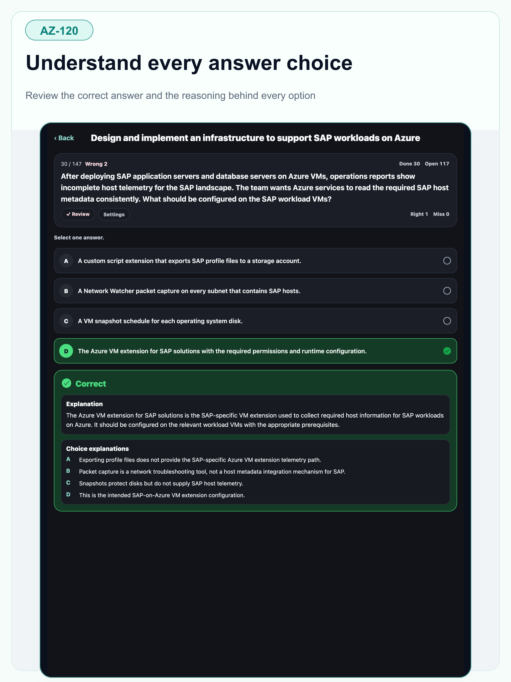 AZ-120 Azure SAP Exam Prep screenshot 16