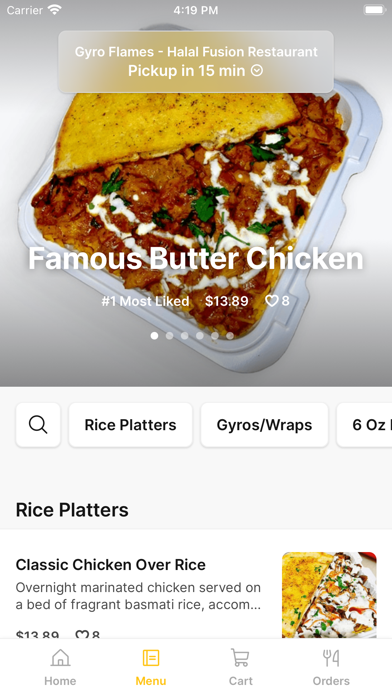 Gyro Flames iPhone screenshot 2 - Food & Drink app
