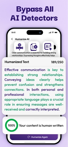 Humanize AI - Text Humanizer iPhone screenshot