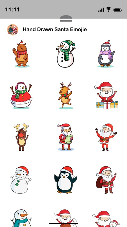 Hand Drawn Santa Emojis