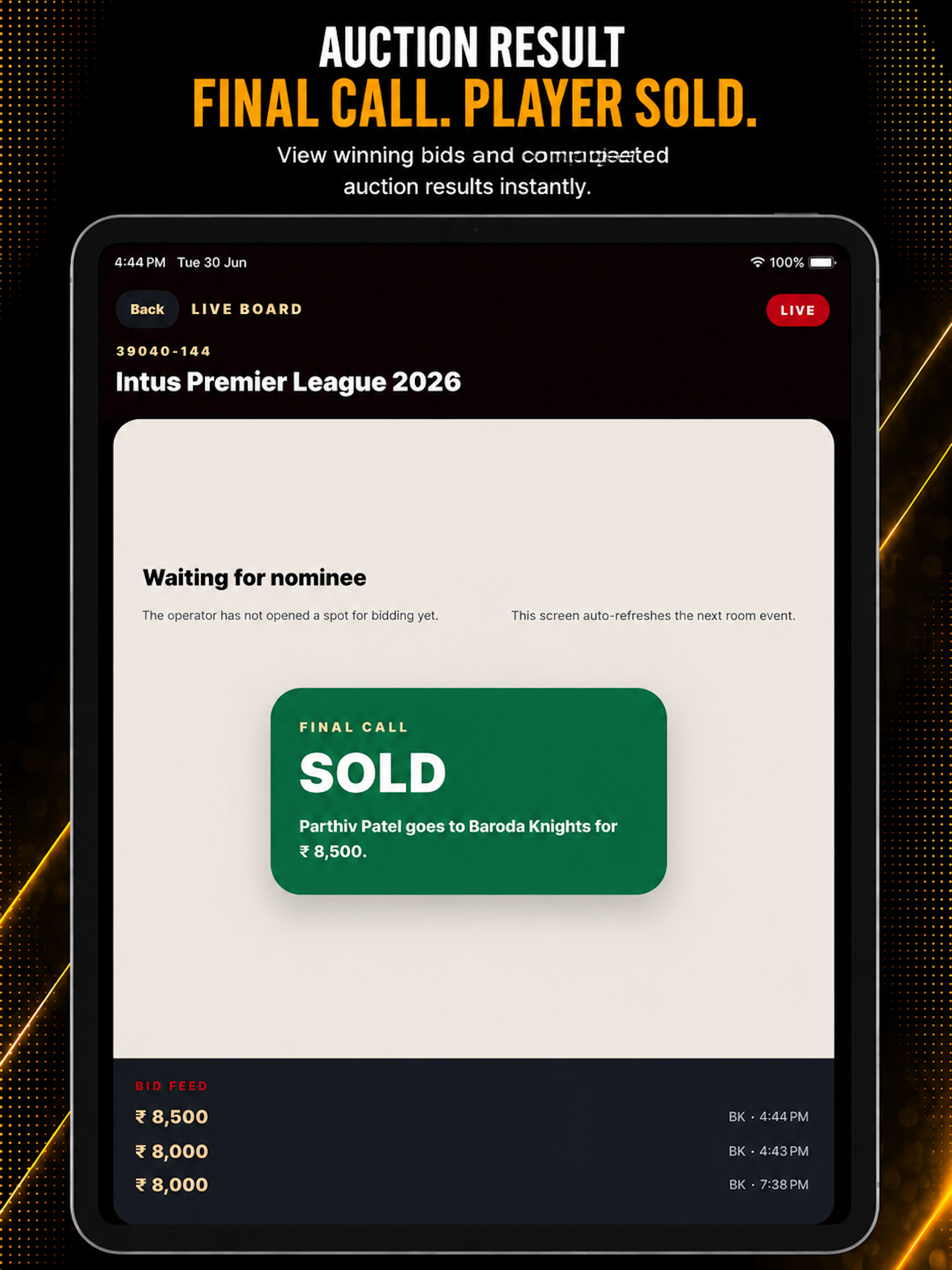 CricBid - Cricket Live Auction screenshot 15