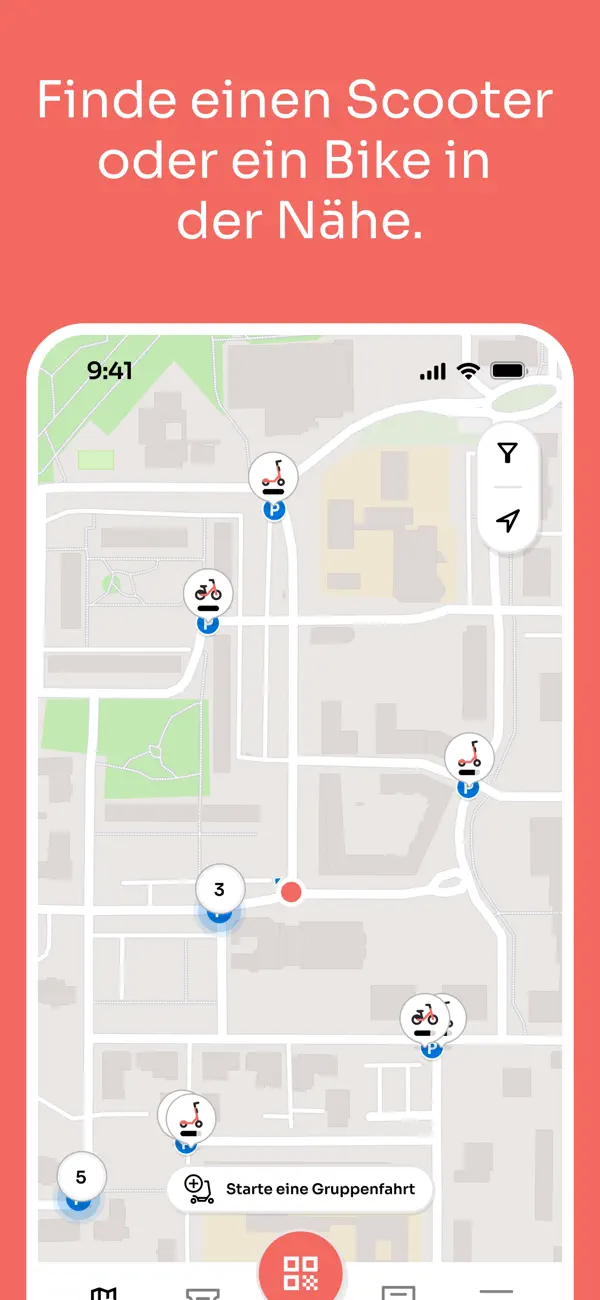 Voi – E-Scooter & E-Bikes iPhone App Screenshot 2 – Reisen