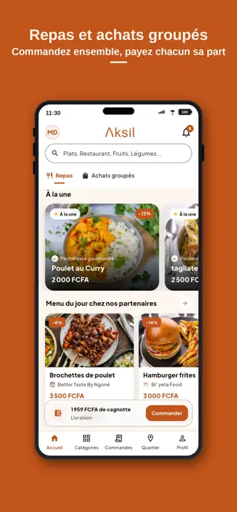 Aksil: Repas et Achats groupés screenshot 1