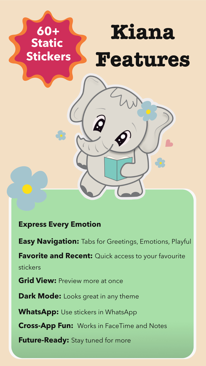 Cute Elephant Stickers - Kiana